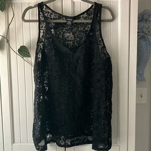 Torrid Black Lace Tank Top